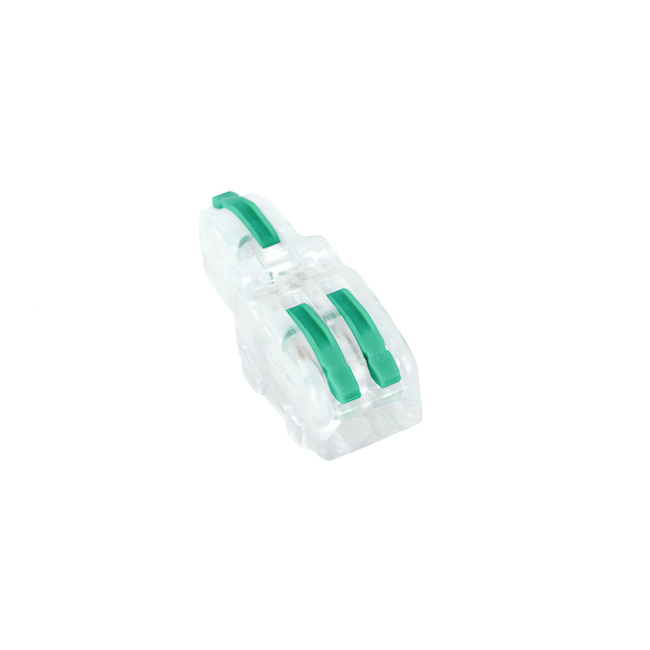 1 to 2 Slot Green, Clear Wire Lever Nut (10-Pack)