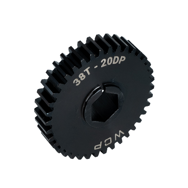38t Pocketed Steel Spur Gear (20 DP, 1/2" Hex Bore)