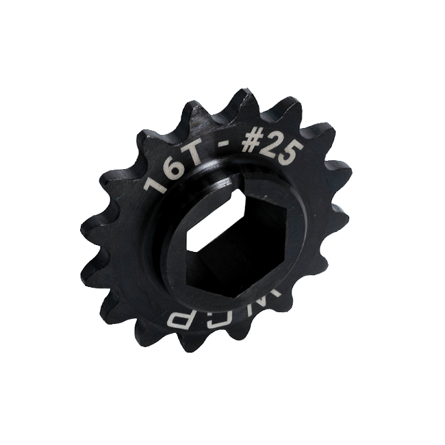 16t Steel Double Hub Sprocket (#25 Chain, 1/2" Hex Bore)