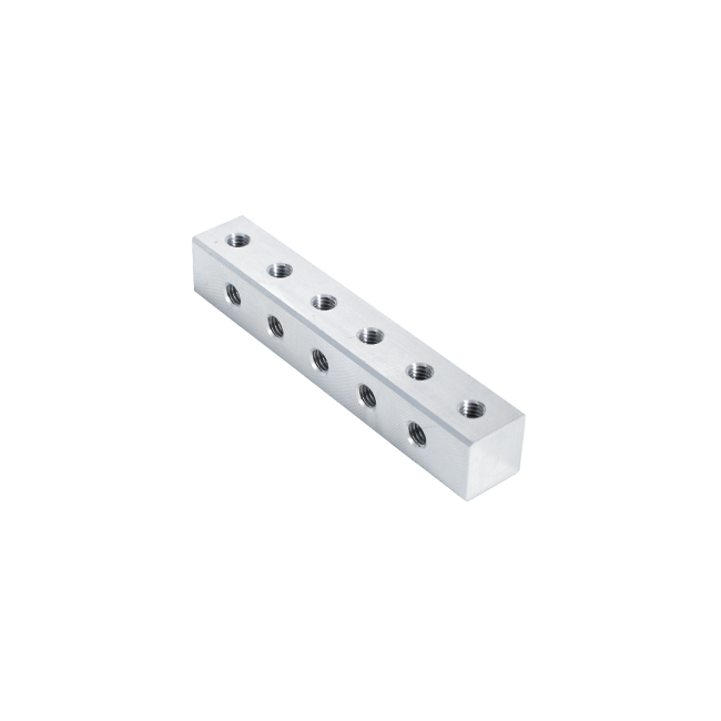 3" L x 0.5" x 0.5" Aluminum Nutstrip (#10-32, 0.500" Spacing)