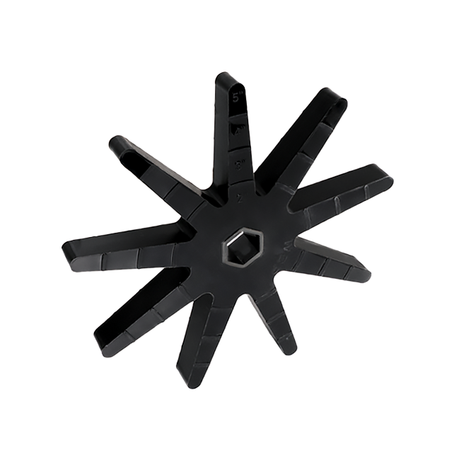 9T x 5" OD x 1/2" Wide Star Flex Wheel (1/2" Hex, 45A)