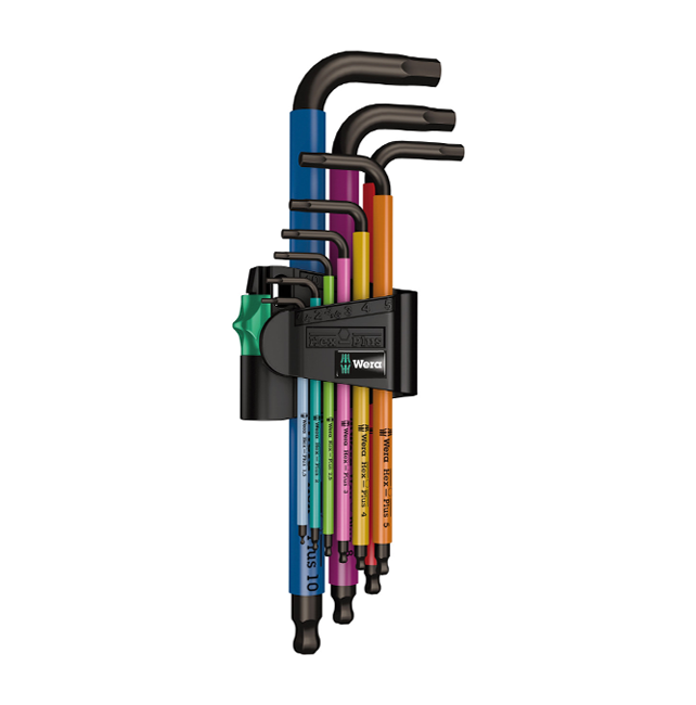 Hex-Plus Multicolour L-key Set (Metric, 9 Pieces)